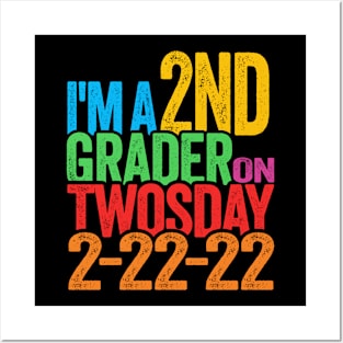 2nd Grader on Twosday Numerology Date Shirt, Tuesday 2-22-22, February, Numerology, 2sday Shirt 222 Angel Numbers Gift For Pisces Posters and Art